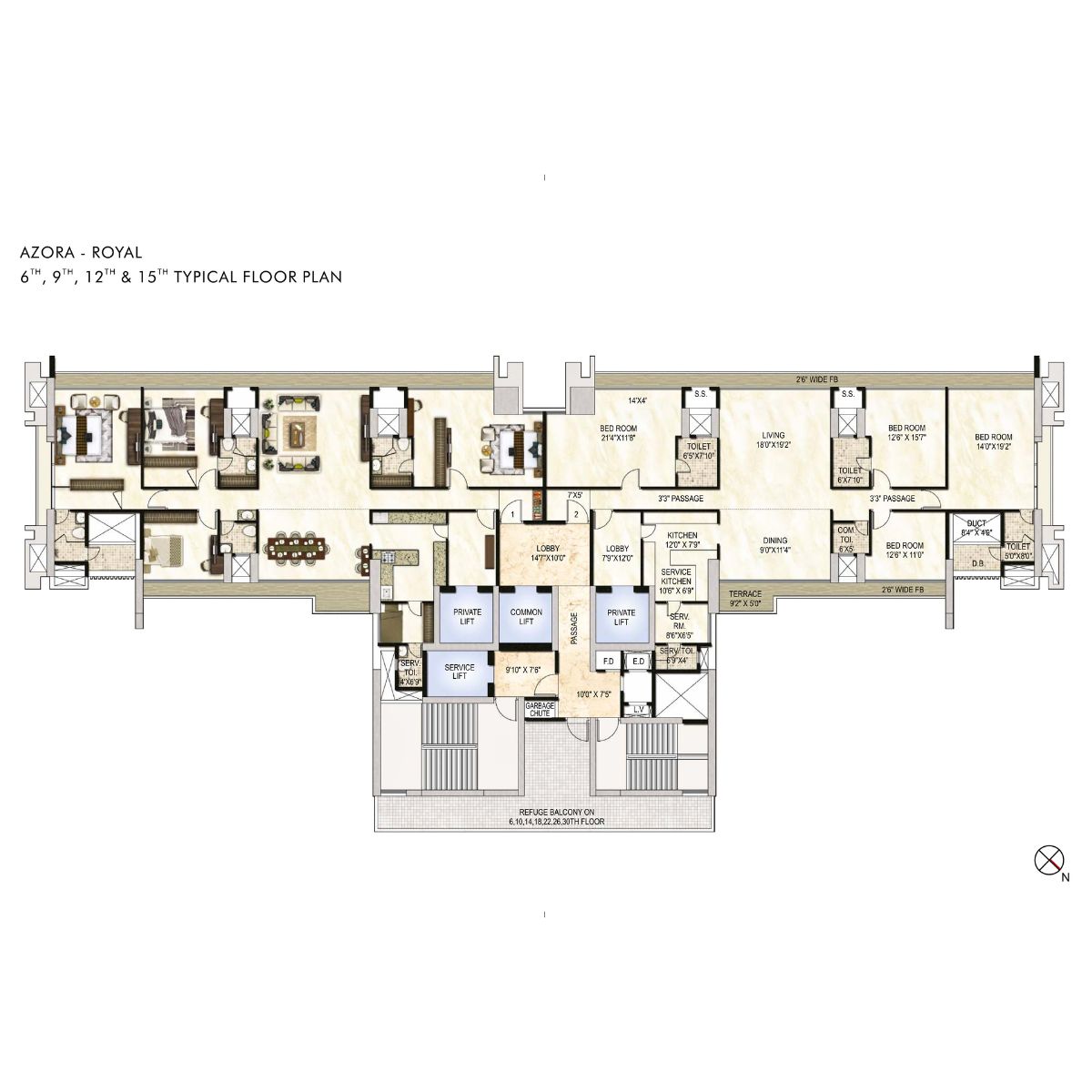 One-Akshar-Floor-Plan-Azora-Royal-6th-9th-12th-&-15th