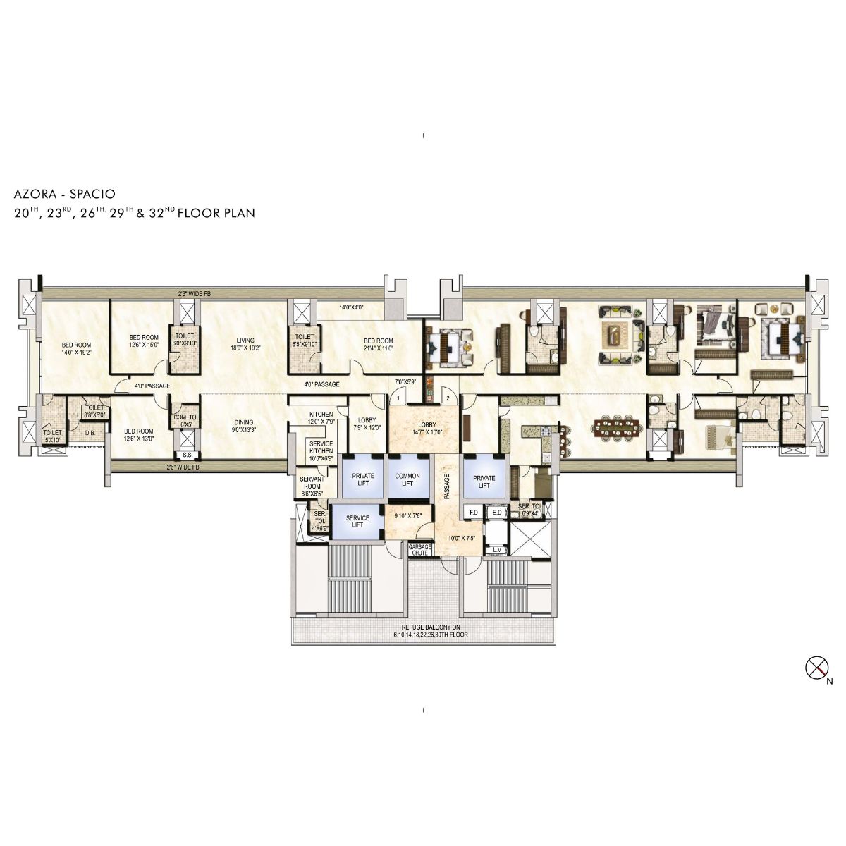 One-Akshar-Floor-Plan-Azora-Spacio-20th-23rd-26th-29th-&-32nd